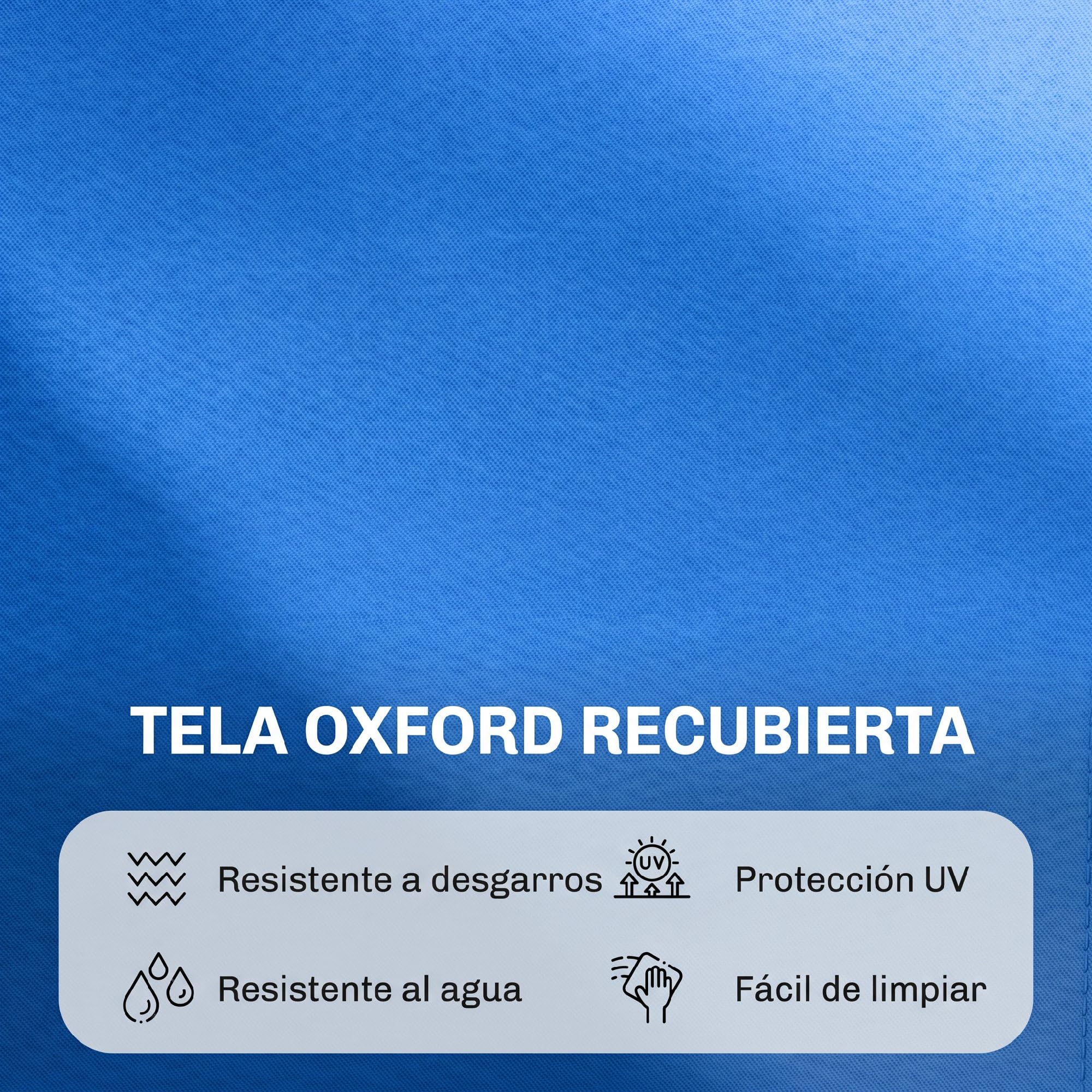 Outsunny Tumbona Plegable con Respaldo Regulable en 4 Posiciones Tumbona de Jardín con Orificio de Lectura Almohada Marco Metálico y Tela Oxford para Playa Terraza Carga 120 kg 190x56x28 cm Azul