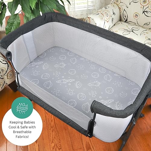 Miniatura 158 de TansyPanda Bassinet Sheets for Baby Delight Snuggle Nest, Chicco LullaGo, Fisher-Price Soothing, SNOO Smart, 3PC, 18 x 30 Inch, Ultra Soft