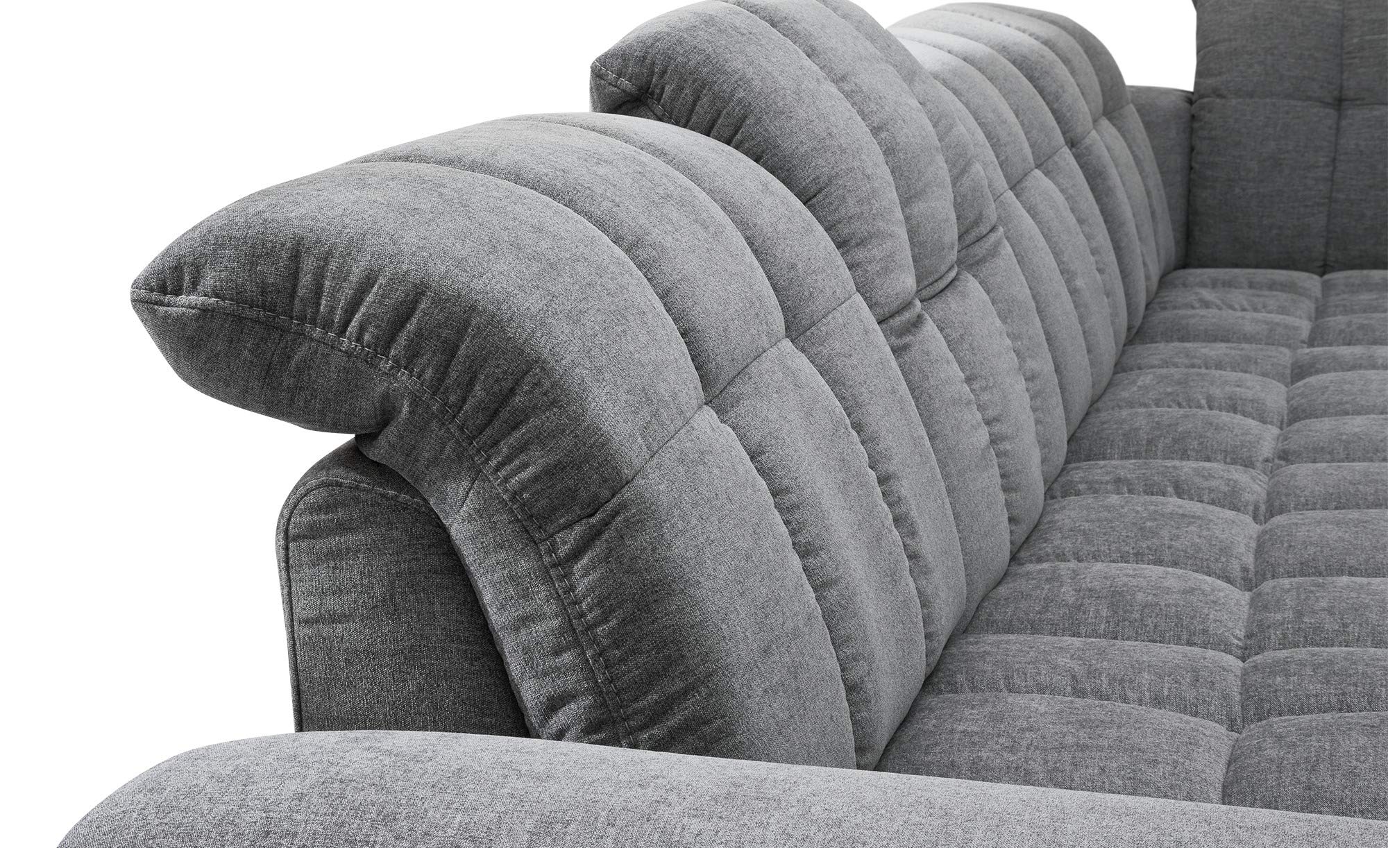 INLENDISH Vintage lshape 4 Seater Fabric & Leatherette in Grey & White Sofa Set (LHS) Comfortable Living Room | Luxurious Sofa 4