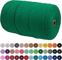 Vista 96 de JeogYong Cordón de macramé de un solo hilo 1mm x 426 yardas (1279 pies) Cuerda de algodón suave Hilo de macramé de 1 mm, suministros de macramé