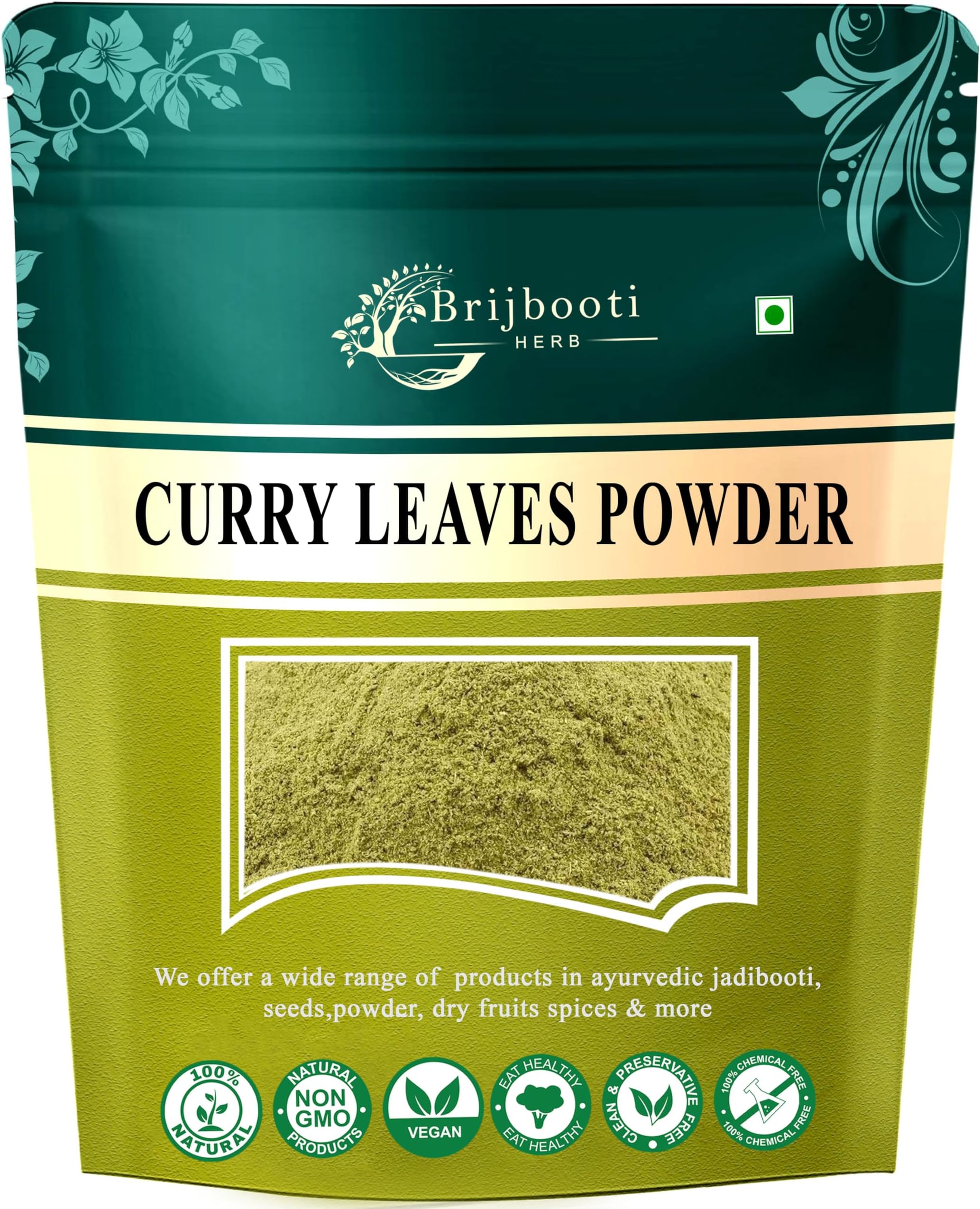 BrijBooti Curry Leaves Powder for Hair Growth (200 Gr) | FSSAI, ISO, GMP Cert...