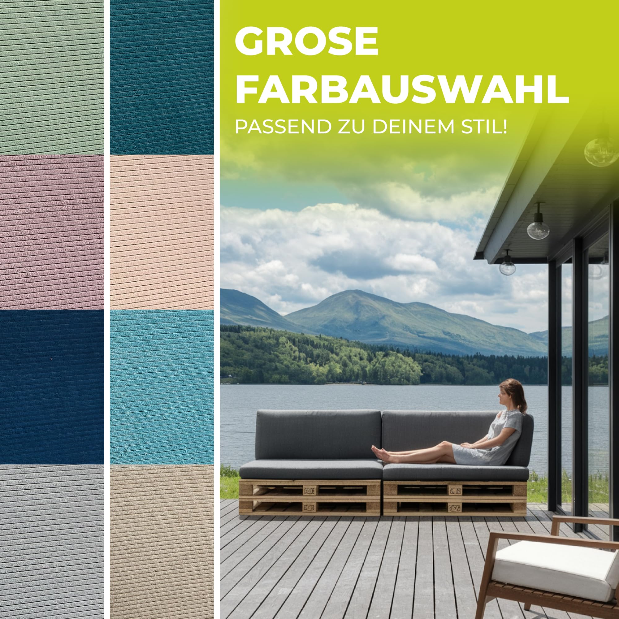 Palettenkissen 3-teiliges Set aus Cordstoff | Sitzkissen & Rückenkissen für Europaletten 120x80 | Weiche Palettenauflage für Wohnzimmer, Garten oder Balkon | Made in EU | Hellblau