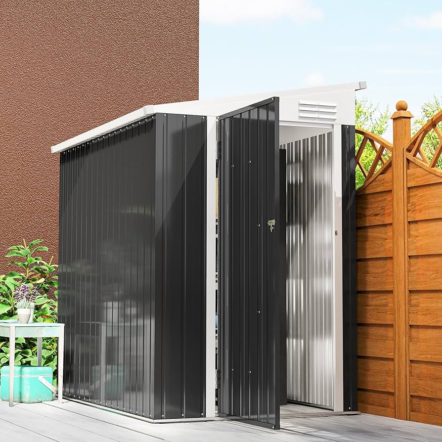 Amazon.com : Outsunny 4' x 6' Metal Outdoor Storage Shed, Lean to