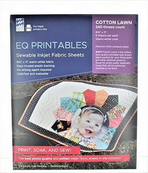 Premium Printable Cotton Lawn Fabric 8.5X11 6/Pkg-100% Cotton