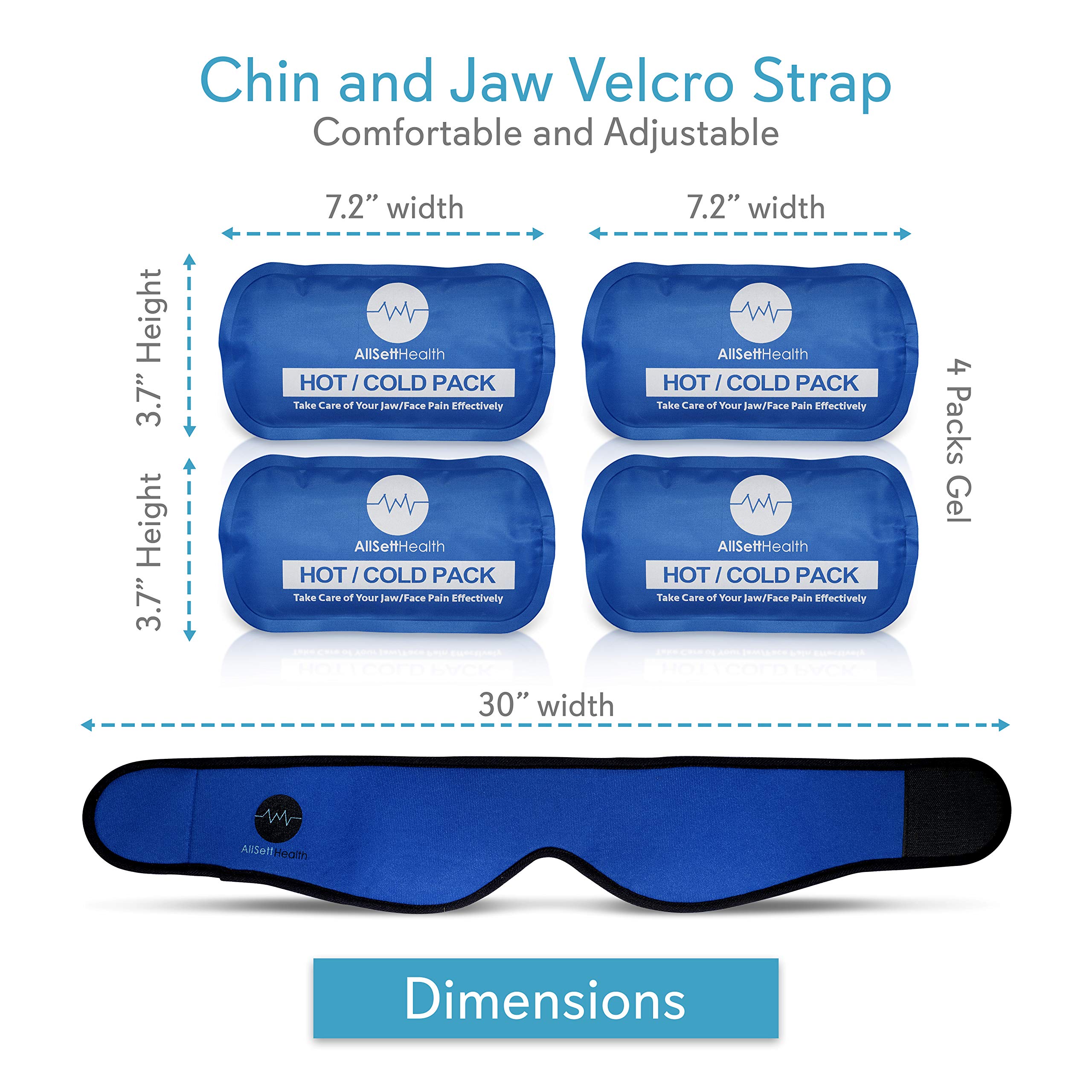 Face Ice Pack for Wisdom Teeth, Jaw, Head and Chin, 4 Reusable Hot or