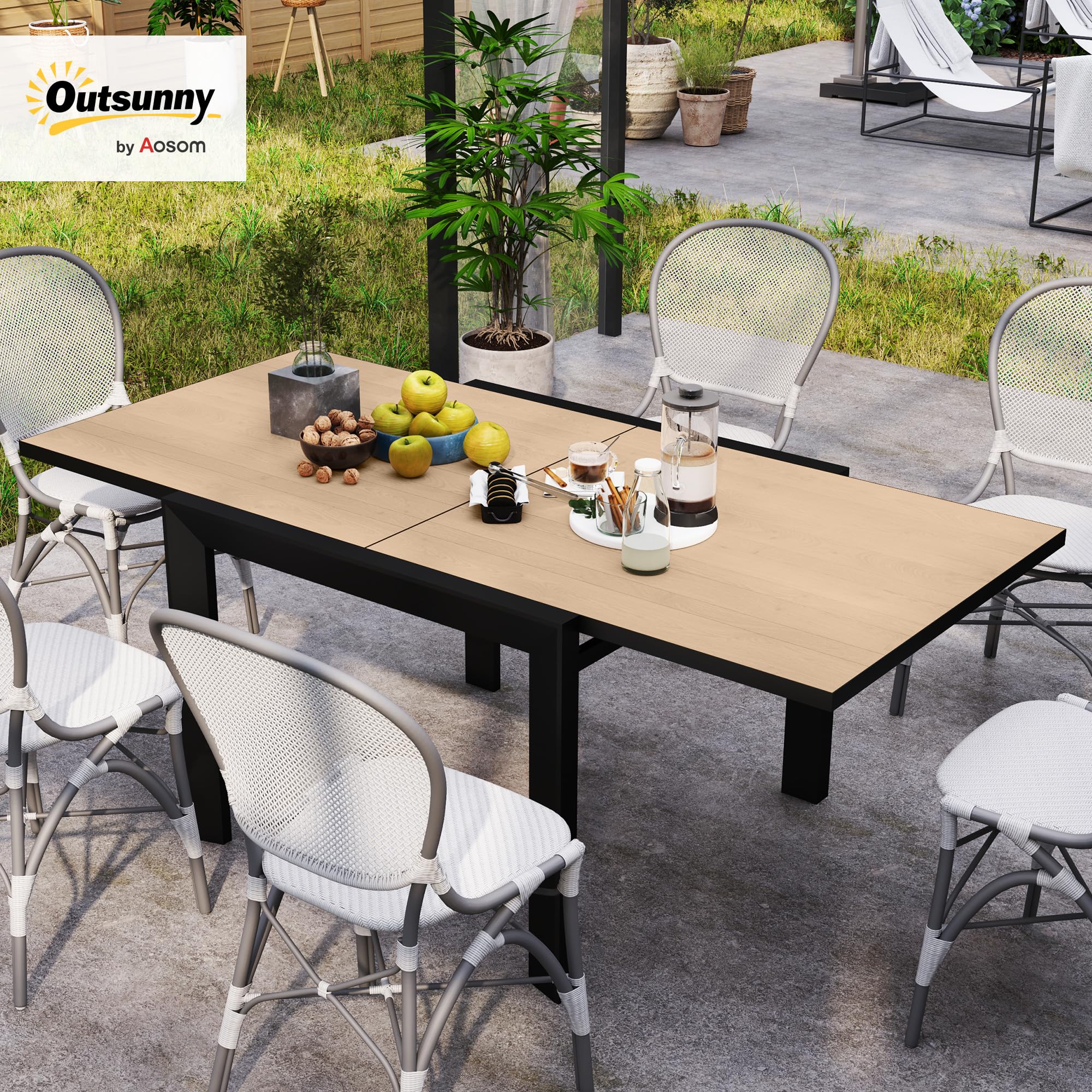 Amazon.com : Outsunny Aluminum Outdoor Dining Table, 35.5