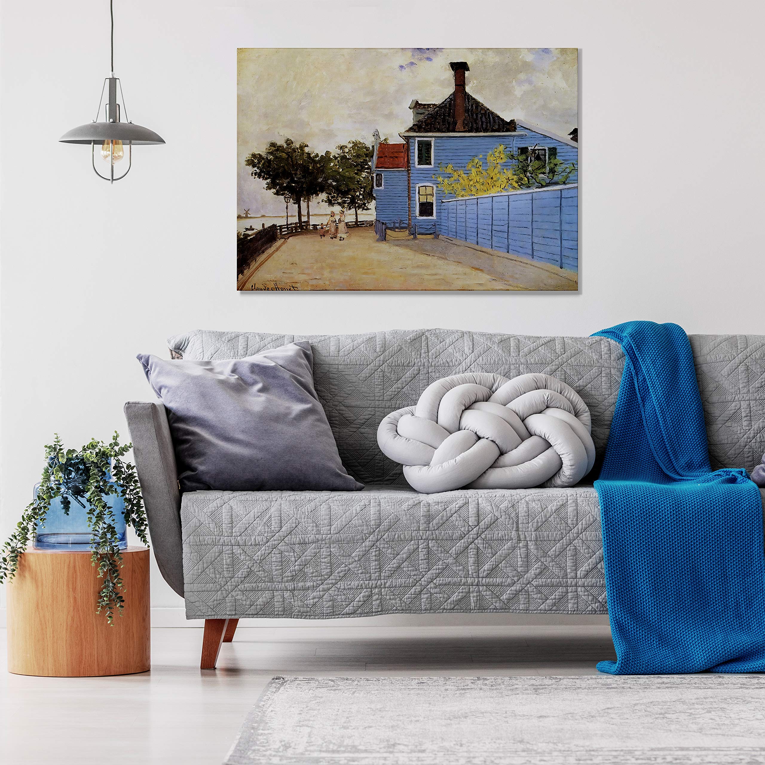 Amazon.com: Monet Wall Art Collection Canvas Blue House at Zaandam