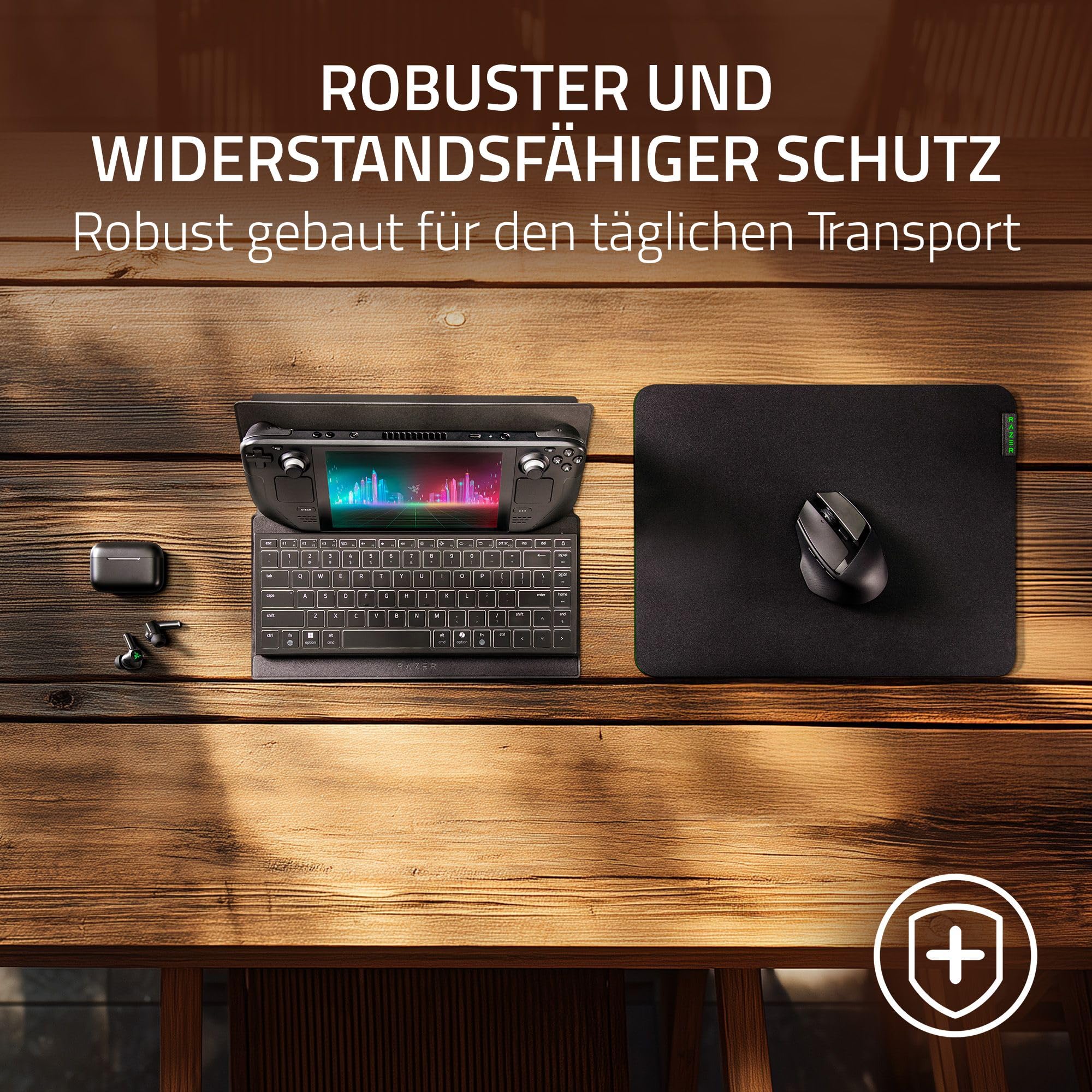 Razer Travel Case Folio - Reisetasche und Ständer für Tablets, Gaming-Handhelds, Mobile Geräte und tragbare Tastaturen - Ständer mit Mehreren Neigungswinkeln - Schlankes, leichtes Design | Schwarz
