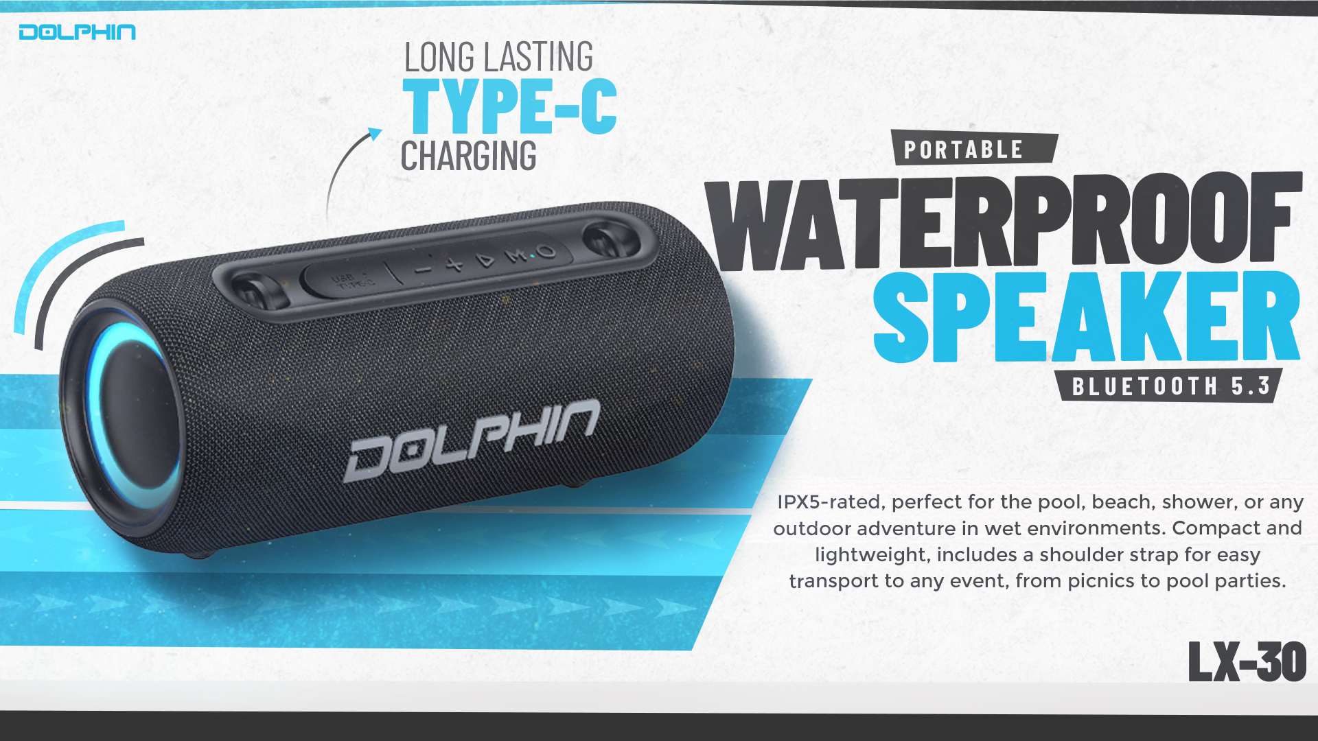 Amazon.com: Dolphin Waterproof Bluetooth Speaker, 26W Loud with