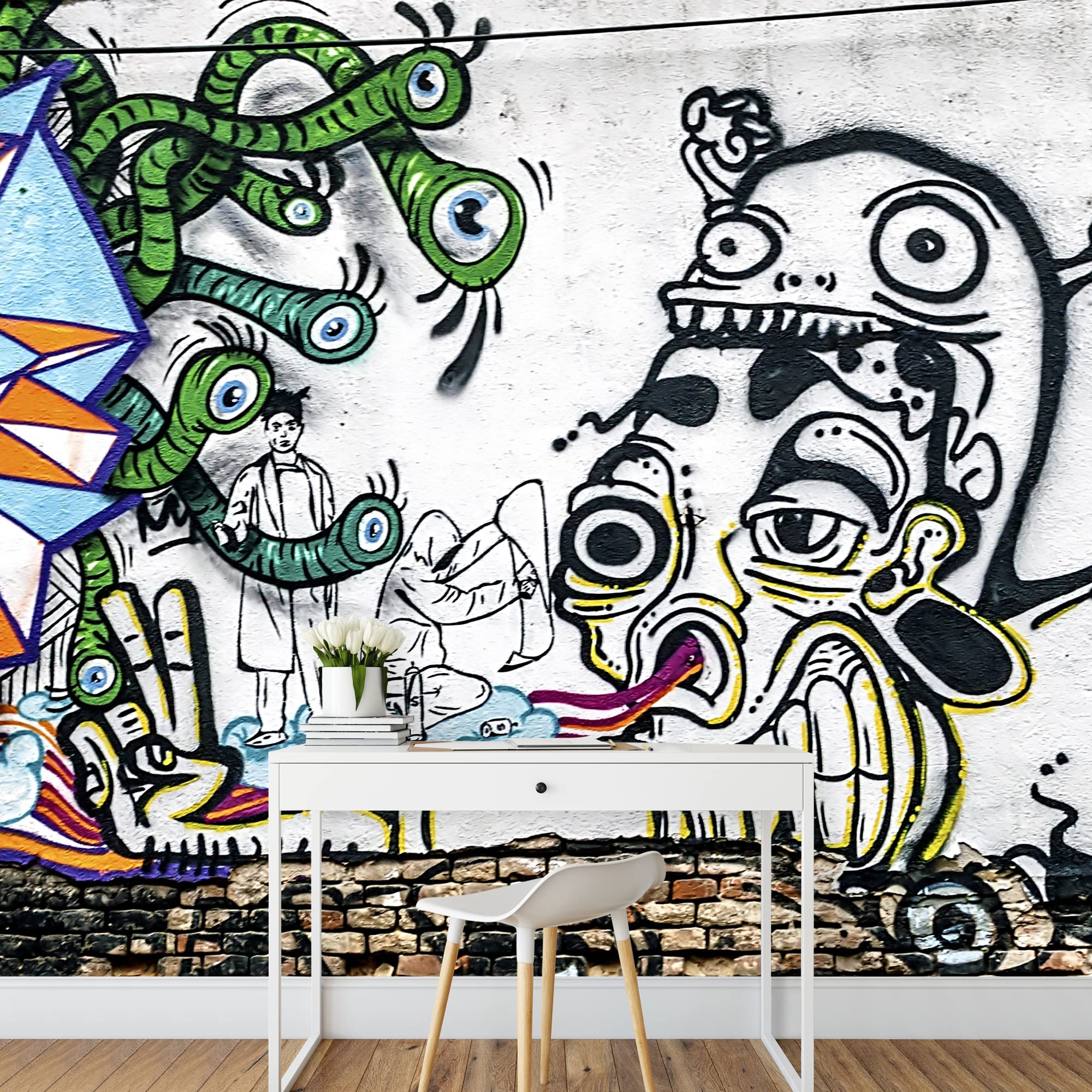 wall26 - Colorful Graffiti - Large Wall Mural, Removable Peel and