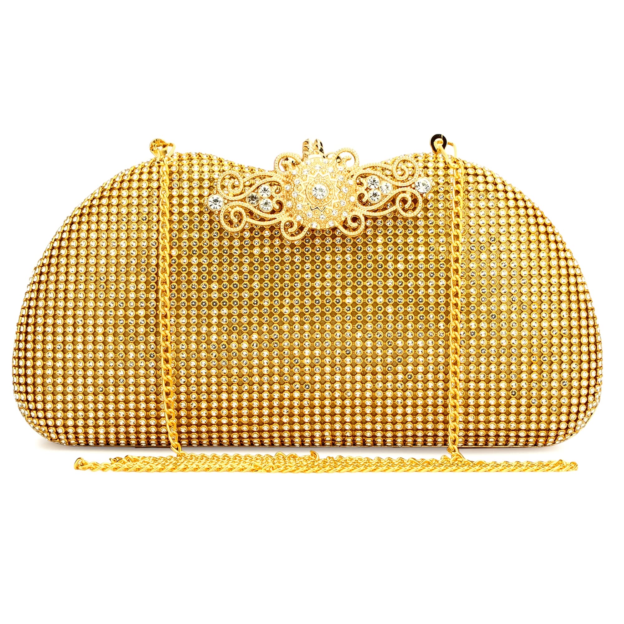 Girls Black Handcrafted Beautiful Bling Box Clutch Bag for Women-image-47