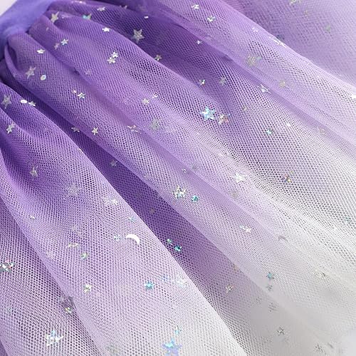 Miniatura 4 de EQSJIU Leotardos de ballet de unicornio con tutú para niñas pequeñas, vestido de falda de tul de algodón para bailar