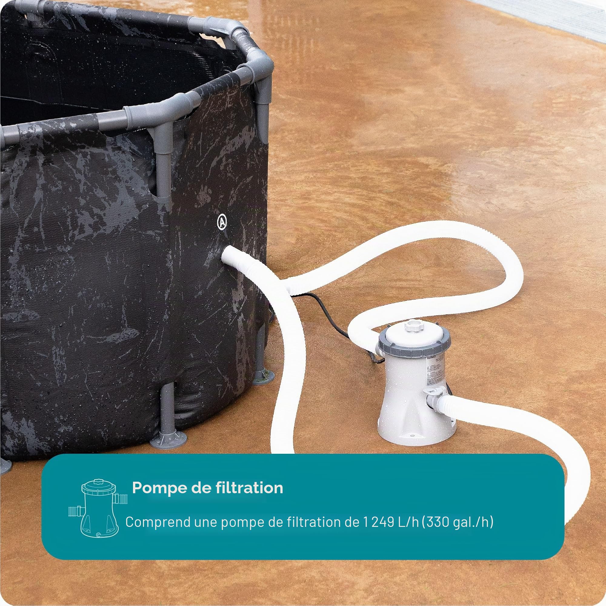 Lay-Z-Spa Glacial Baignoire Plongeante Froide avec Housse résistante aux intempéries et Pompe filtrante, pour thérapie à l'eau Froide et récupération des athlètes, 1 à 2 Personnes