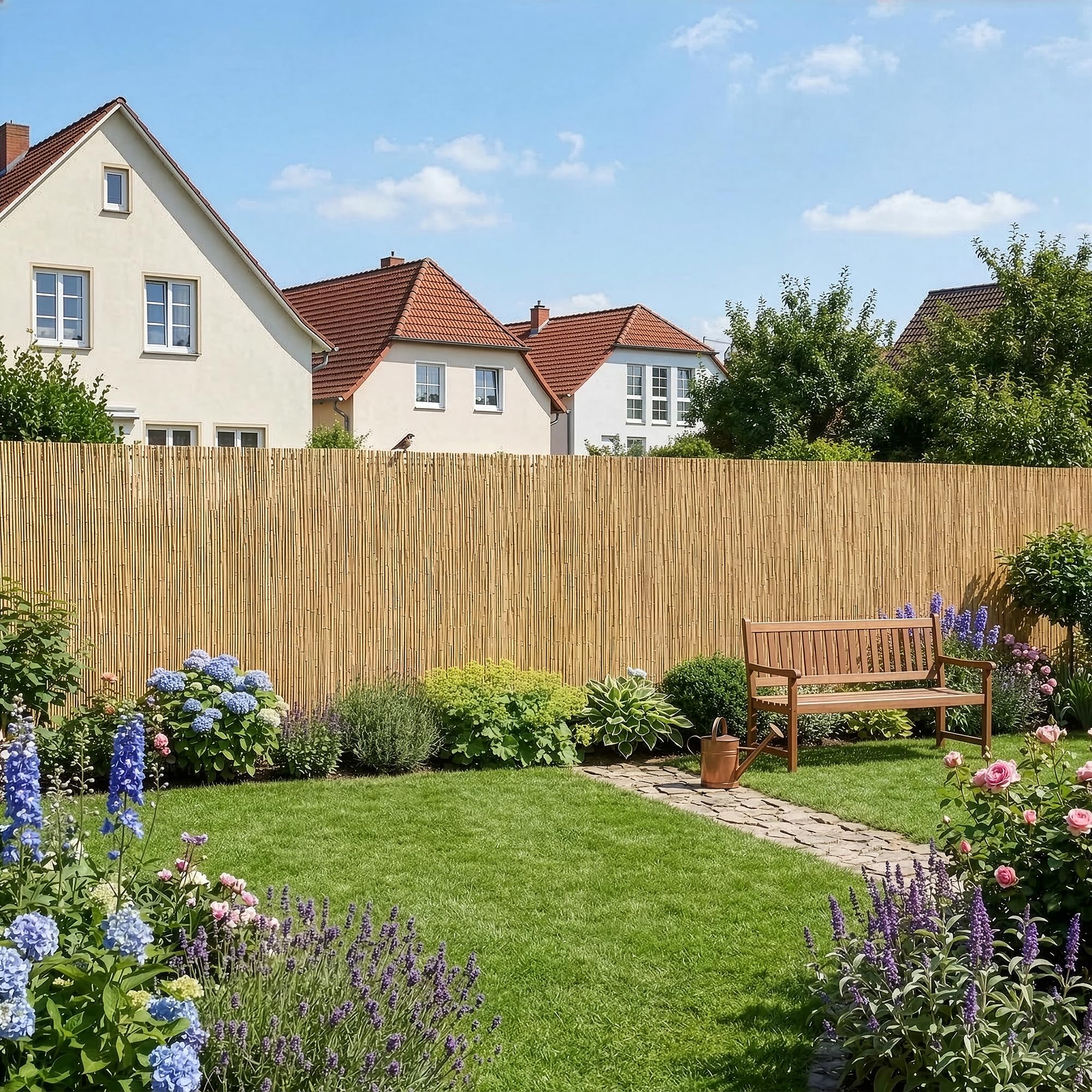 casa.pro Canisse en Roseau Brise-Vue Naturel pour Jardin Terrasse Cache Vue Balcon Palissade Protection contre Regards Vent Soleil Clôture Décorative Séparation Résistant 150 x 300 cm Naturel