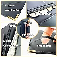 Vista 4 de Diseña tu Libro de Servidor, Personaliza Libros de Servidor para Meseras 8.3x5.2", Cartera de Servidor con Bolsillo con Cremallera, Libro de Mesera