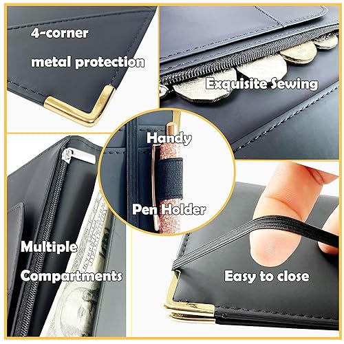 Miniatura 4 de Diseña tu propio libro de camarera, personaliza libros de mesera para camarera de 8 x 5 pulgadas, cartera de servidor con bolsillo con cremallera,