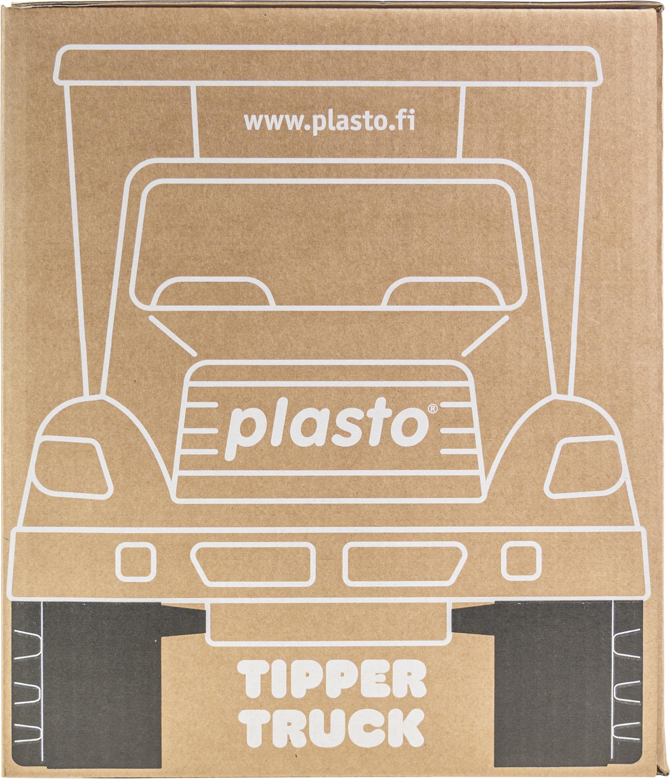 PLASTO Camión Volquete Gigante 60 cm - Soft Neutrals - Juguete Infantil 1+ - Ruedas silenciosas - Ultra Resistente - Hecho en Finlandia - Juego Exterior