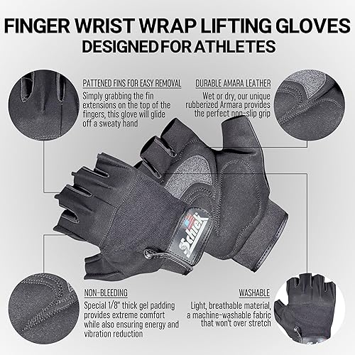 Miniatura 3 de Schiek Guantes de levantamiento de entrenamiento clásicos modelo 710 - Comodidad durante todo el día para entrenamiento de fitness - Agarre