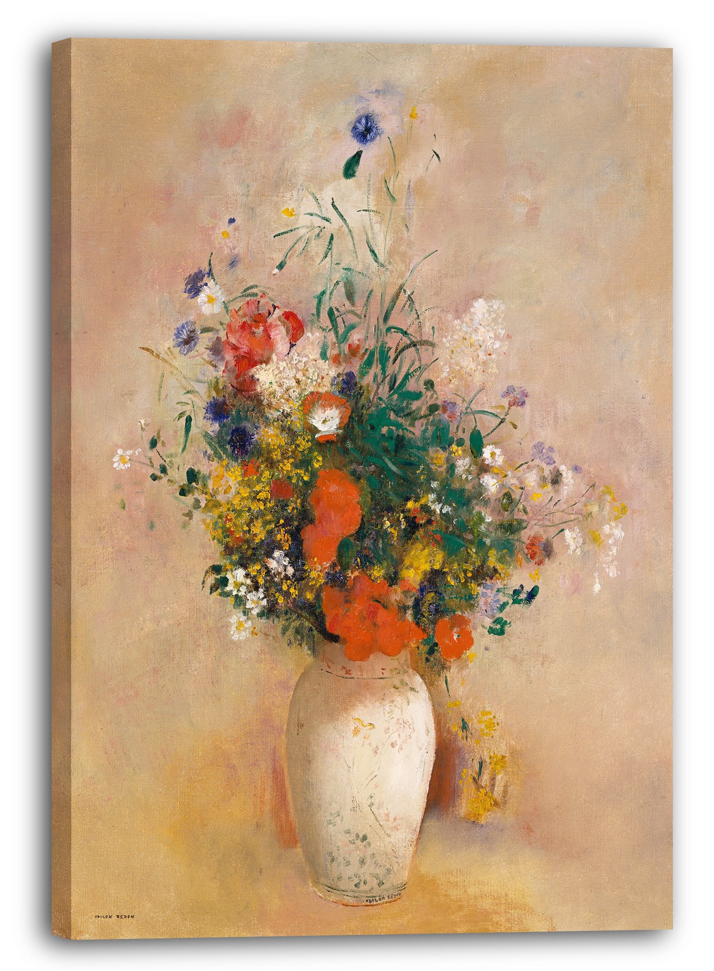 Toile Odilon Redon Vase de Fleurs parfait pour un salon élégant