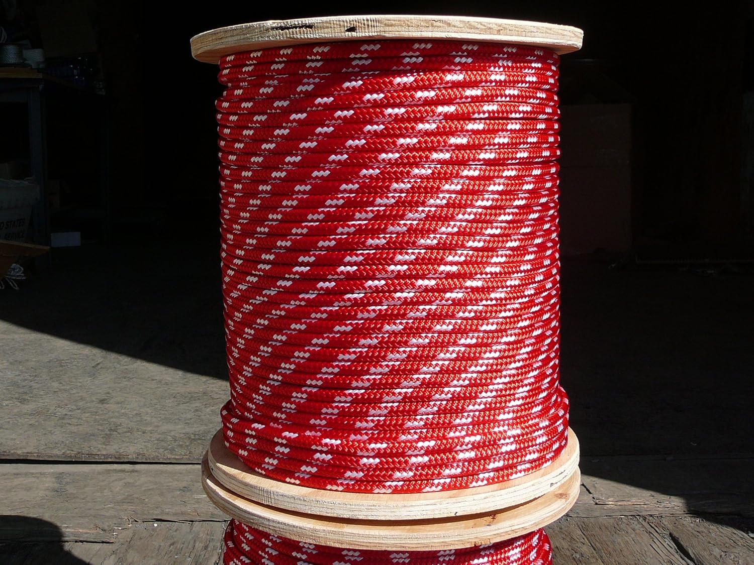 Sailboat Rigging Rope 5/16" x 50' Red/White Double Braided