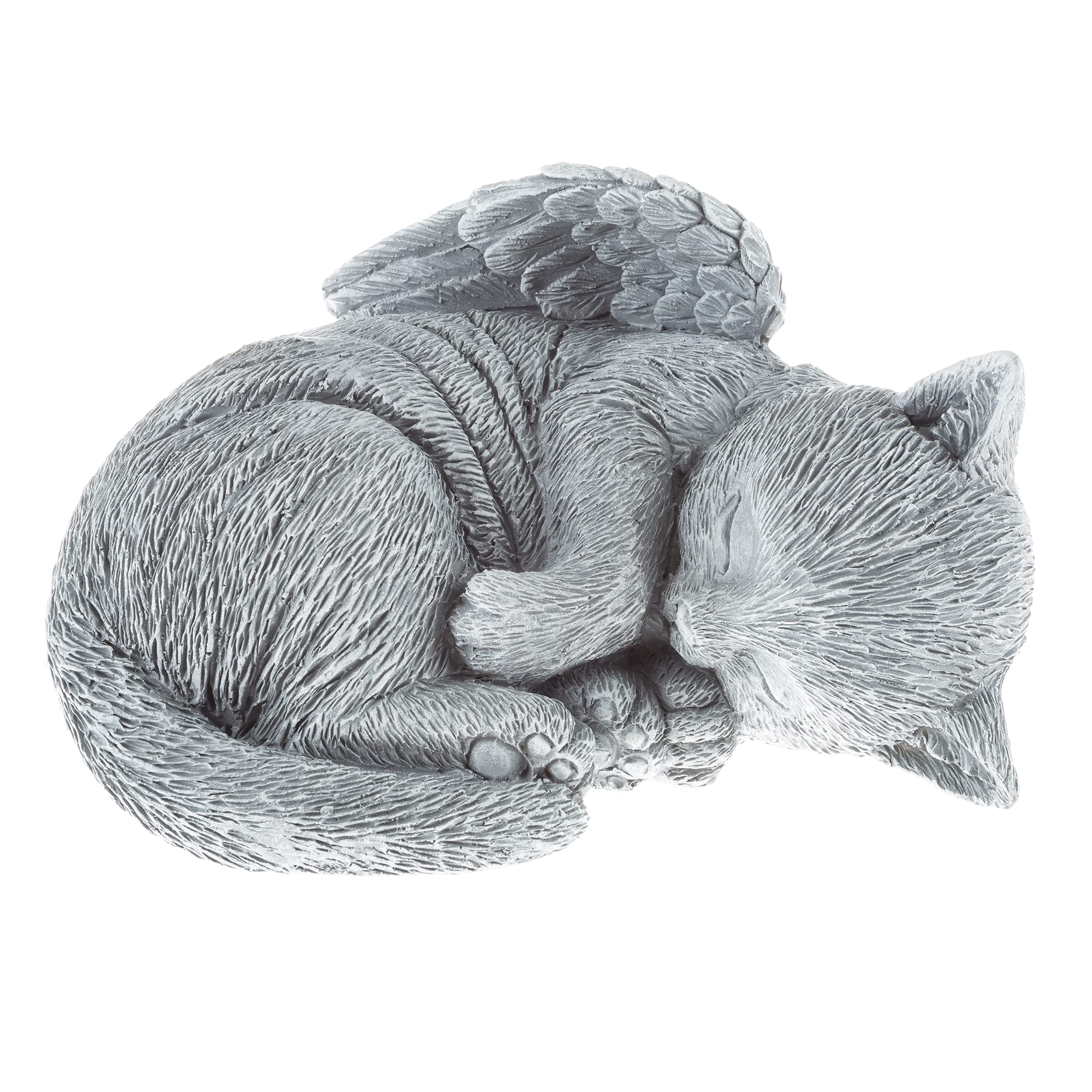 Cat Memorial Stone - Peaceful Sleeping Kitten Angel Statue for Garden, Remembrance, Grave Marker, and Loss - Pet Sympathy Gift by Pure Garden (Gray)