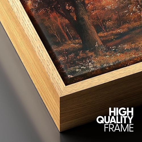 Vista 198 de SIGNFORD Lienzo enmarcado para pared, tren de montaña de otoño, vías de ferrocarril, naturaleza, desierto, fotografía, realismo, paisaje decorativo