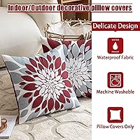 Vista 44 de Qahing Paquete de 4 fundas de almohada impermeables para exteriores de 16 x 16 pulgadas, fundas decorativas cuadradas de jardín para muebles