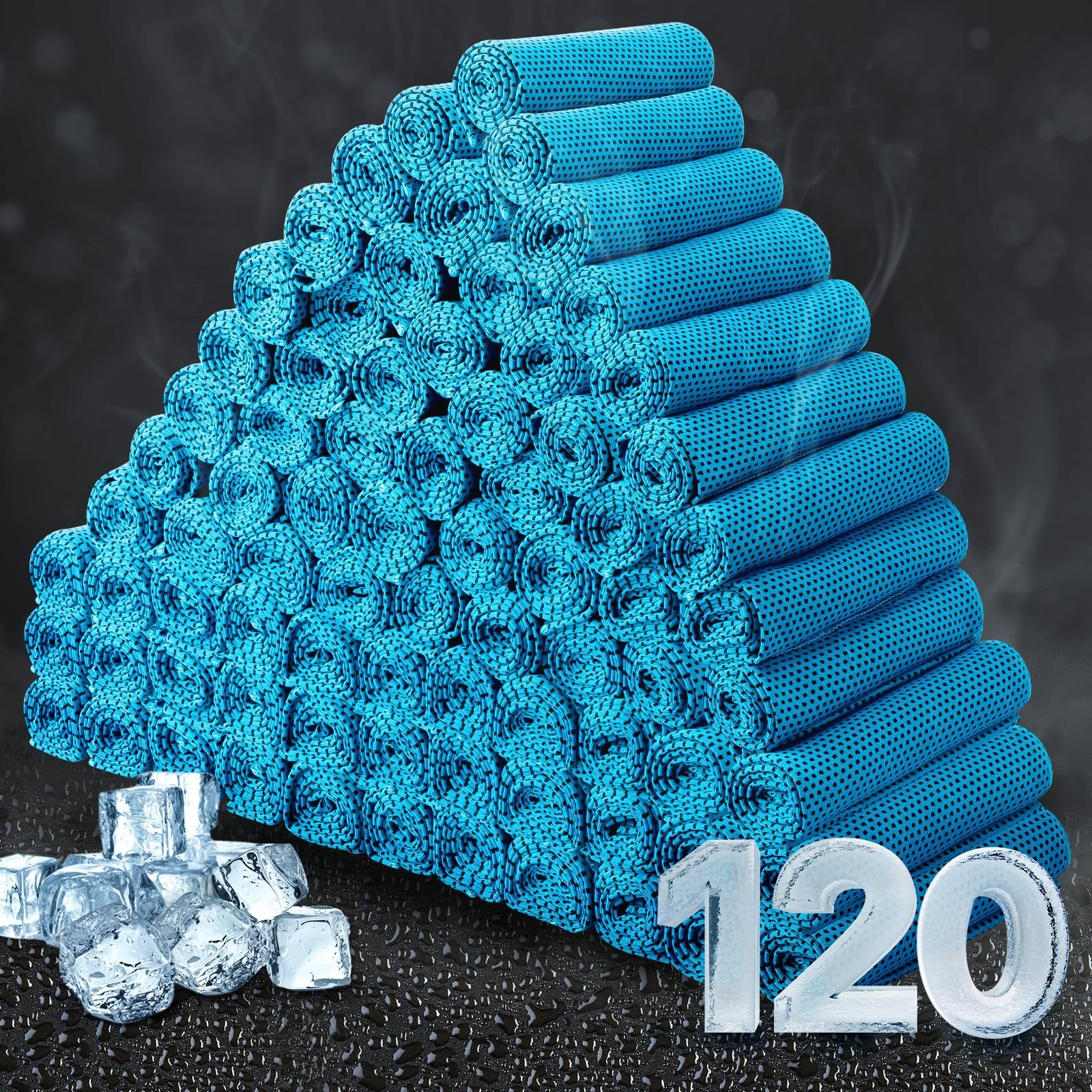 Honoson Cooling Towel Bulk - Neck & Face Cool Chilly Towels Microfiber Breathable Sport Sweat Rag for Gym, Yoga, Travel, Camping, Running, OutdoorCompact by Design (Amazon-developed Certification)