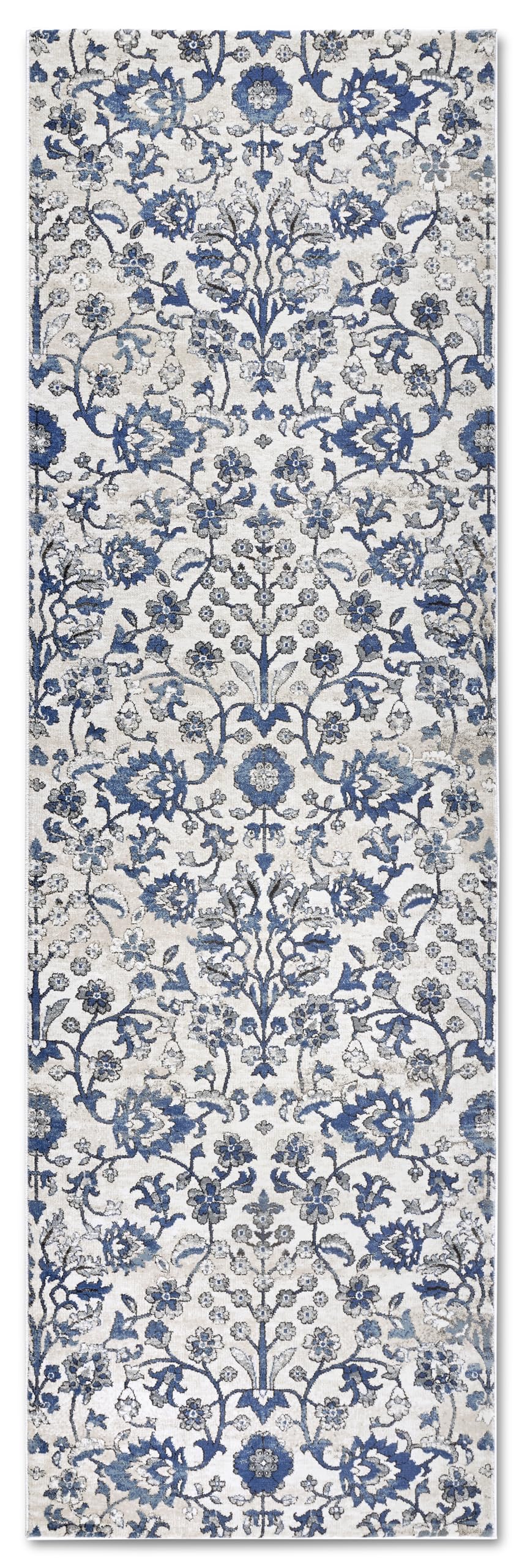 Villeroy & Boch Tapis Ernest à Poils Courts - Tapis de Salon Classique - Tapis Traditionnel pour Salon, Chambre à Coucher, Salle à Manger, Couloir, Cuisine - Bleu crème, 80 x 240 cm