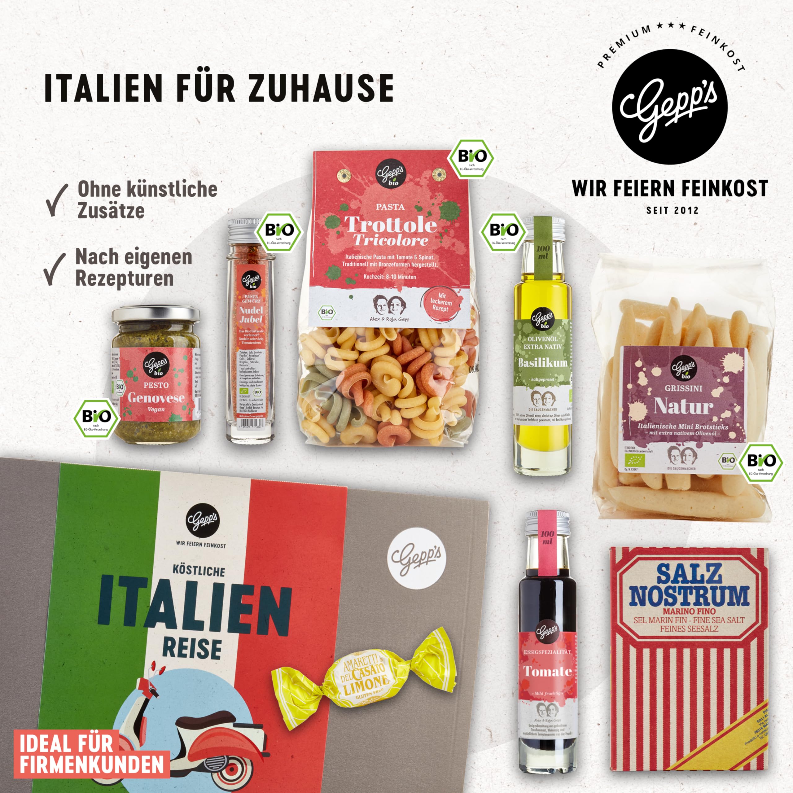 Gepp’s Feinkost Bella Italia Geschenkbox I Italienische Spezialitäten Geschenkset