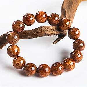 Amazon | 【麗子坊】ブレスレット【ブラウンルチルクォーツ 】玉径