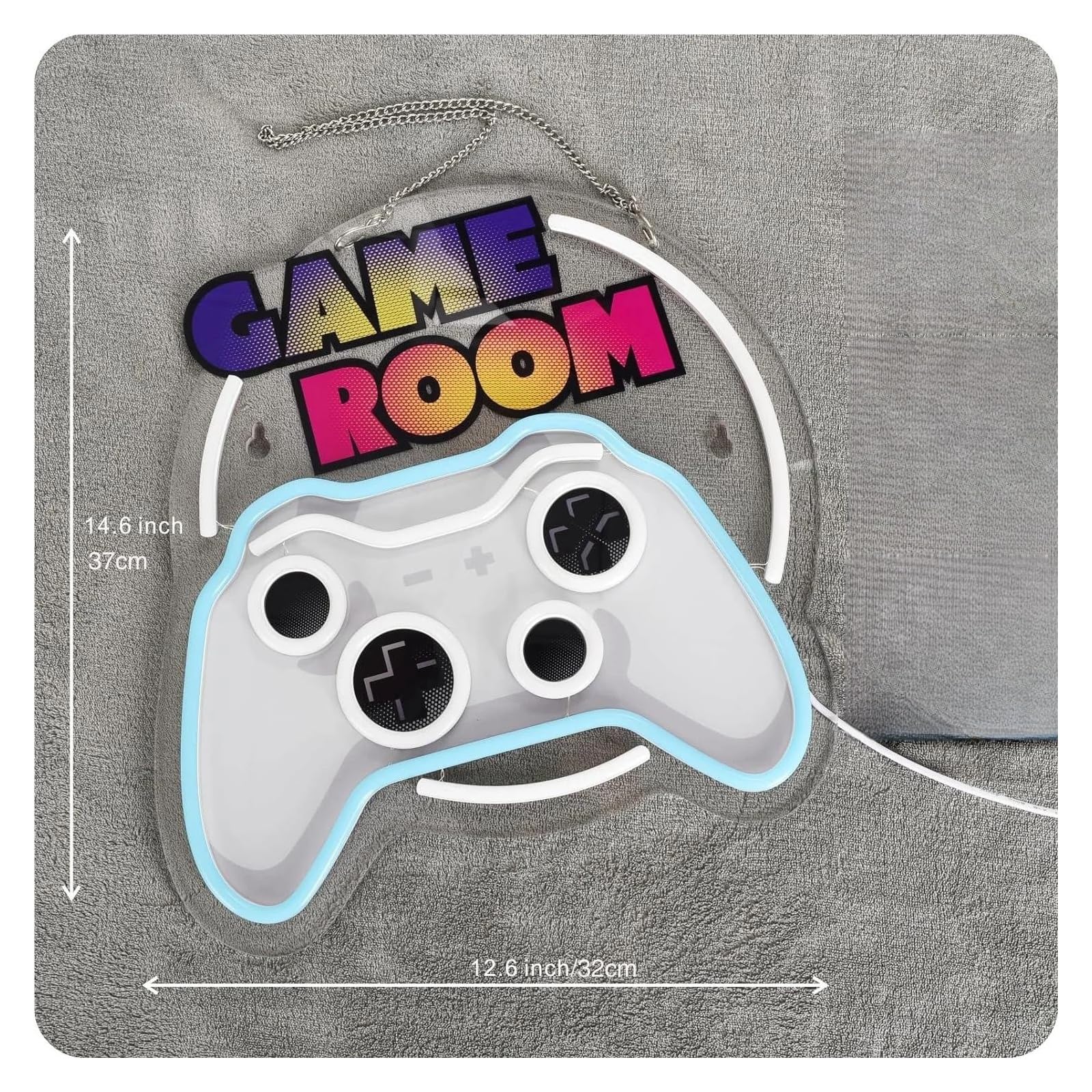 Luci al Neon Da Parete Insegna Al Neon Per Giocatori Di Videogiochi, Insegna Al Neon Per Controller Di Videogiochi Per La Decorazione Della Sala Giochi 37cmх32cm