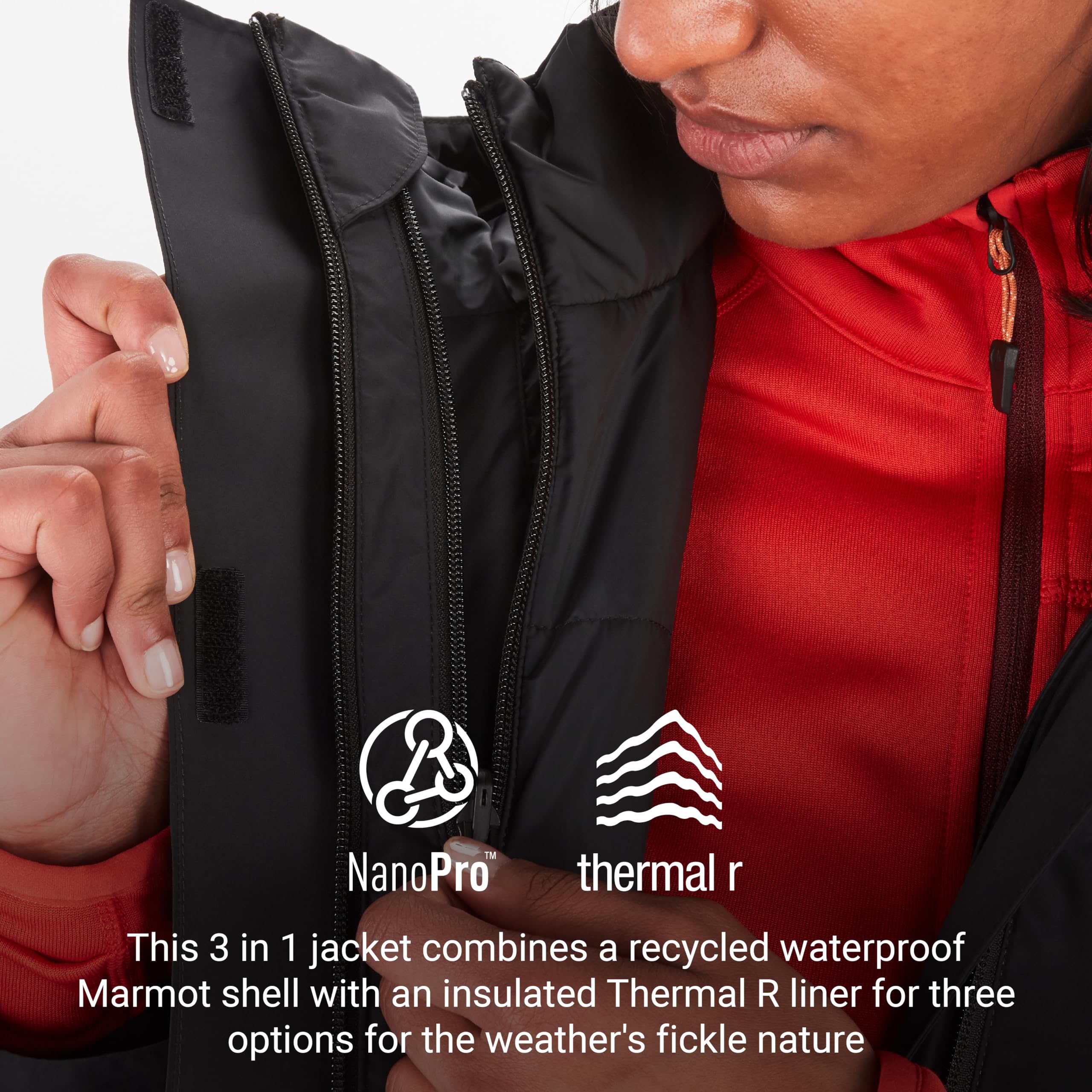 MARMOT Wm's Ramble Component Jacket Giacca 3 in 1 impermeabile, da Pioggia Leggera e Calda, impermeabile antivento, a Vento Traspirante Donna (Pacco da 1)