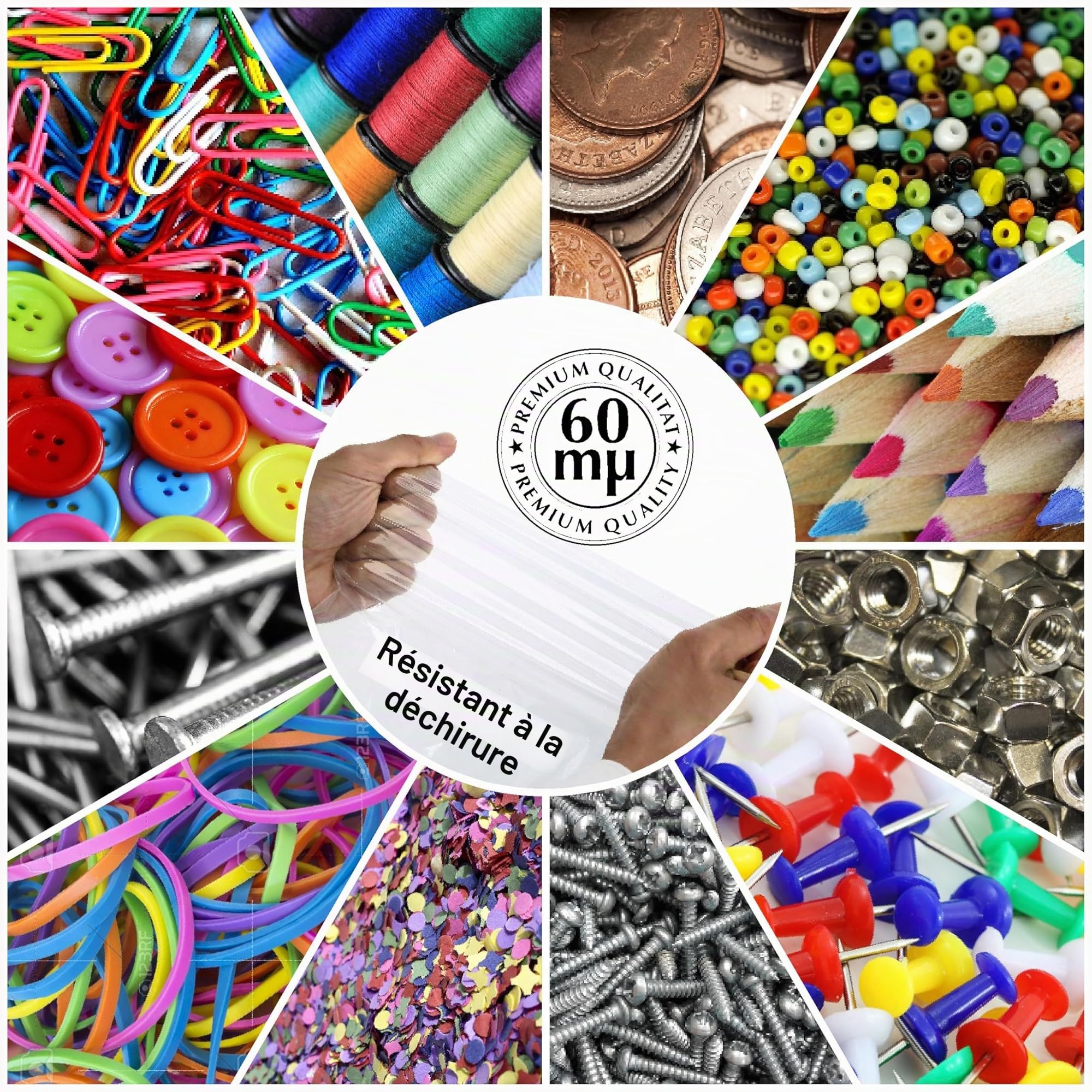 Lot de 50 grands sacs à fermeture coulissante au format DIN A3 - 320 x 440 mm - 60 µm d'épaisseur - Qualité supérieure - Refermables - Convient à un usage alimentaire (50)