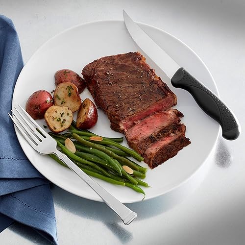 Miniatura 2 de Juego de cuchillos comerciales de acero alemán con mango antideslizante, 4 piezas, color negro