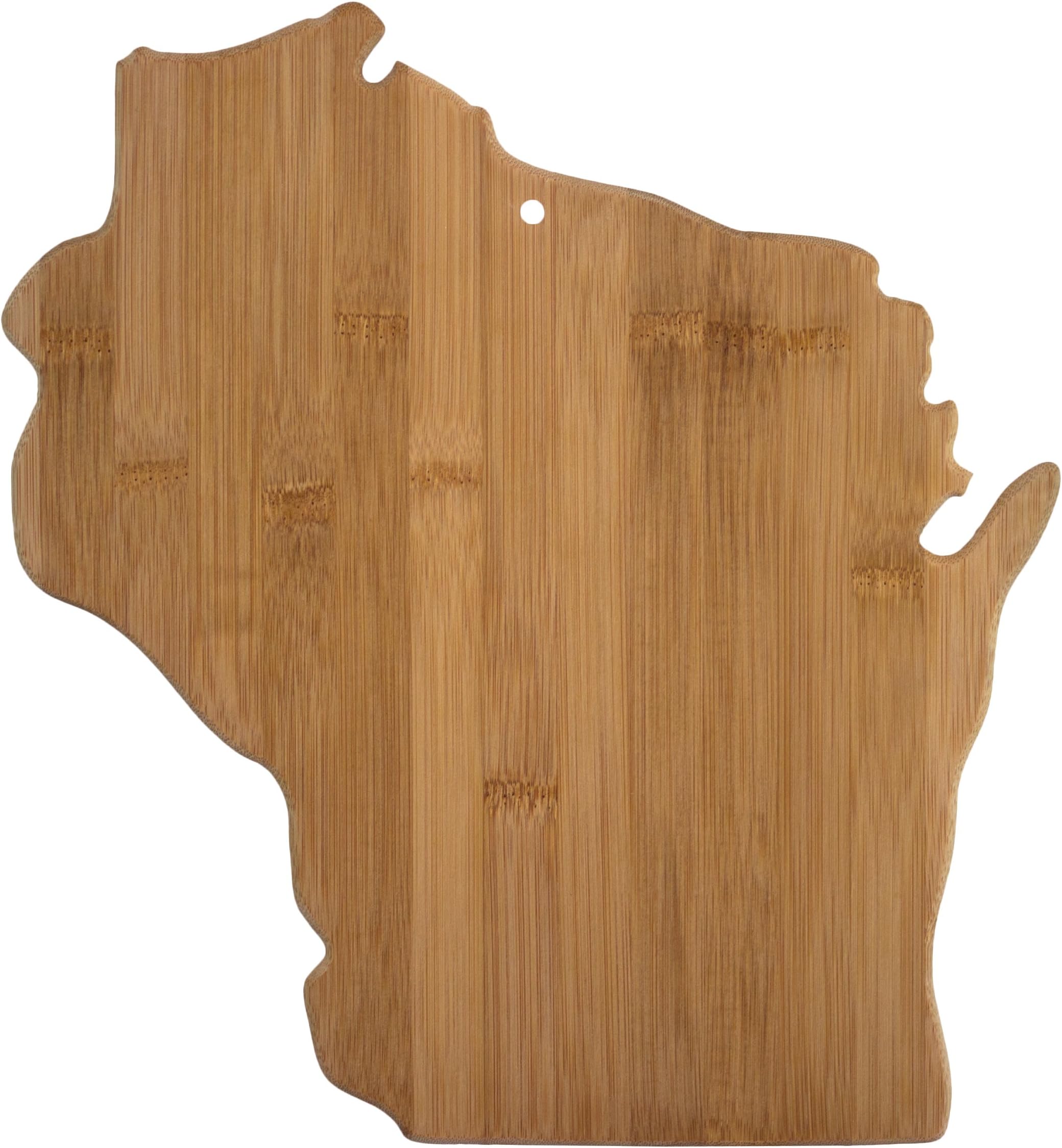 Wisconsin State Shaped Bamboo Serving and Cutting Board