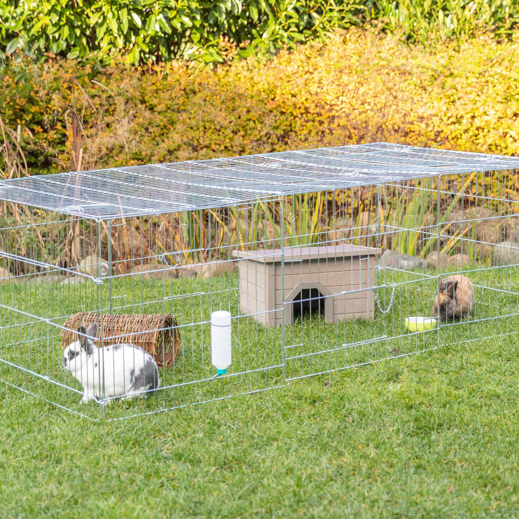 Trixie Natura Enclos avec Couverture Galvanisé pour Lapin, 216 × 65 × 116 cm