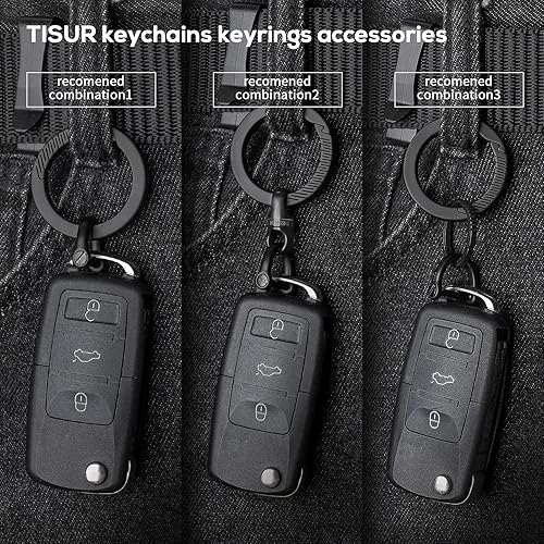 Miniatura 5 de TISUR Clip de mosquetón redondo de titanio, anillo de gancho de resorte, mosquetón pequeño con anillo en D para llaves de automóvil