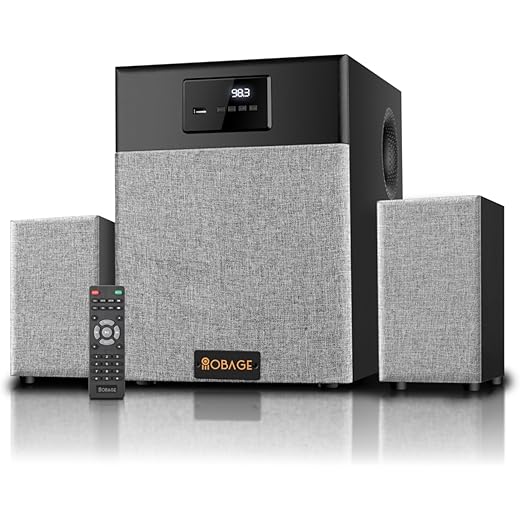 OBAGE Classic-5 2.1 Home Theatre System | 100W Output | HDMI ARC, Optical in, Bluetooth 5.3, USB, FM, AUX | Deep Bass Surround Sound for TV, Music & Movies