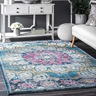Status Contract Polyester Blend 3D Printed Vintage Persian Carpet Rug Runner with Anti Slip Backing (Multicolour, 4X 6 Feet/Medium)