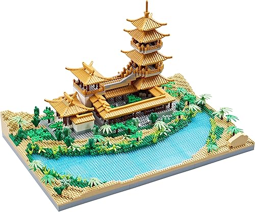 Miniatura 6 de Micro Building Blocks for Adults Crescent Moon Spring Mini Bricks Decorative Models Kit a Chinese Ancient Famous Architecture and Collection DIY