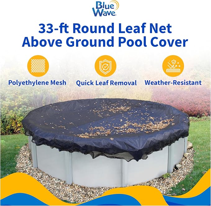 Cobertor redondo 33 ft para piscina con malla antihojas miniatura 2