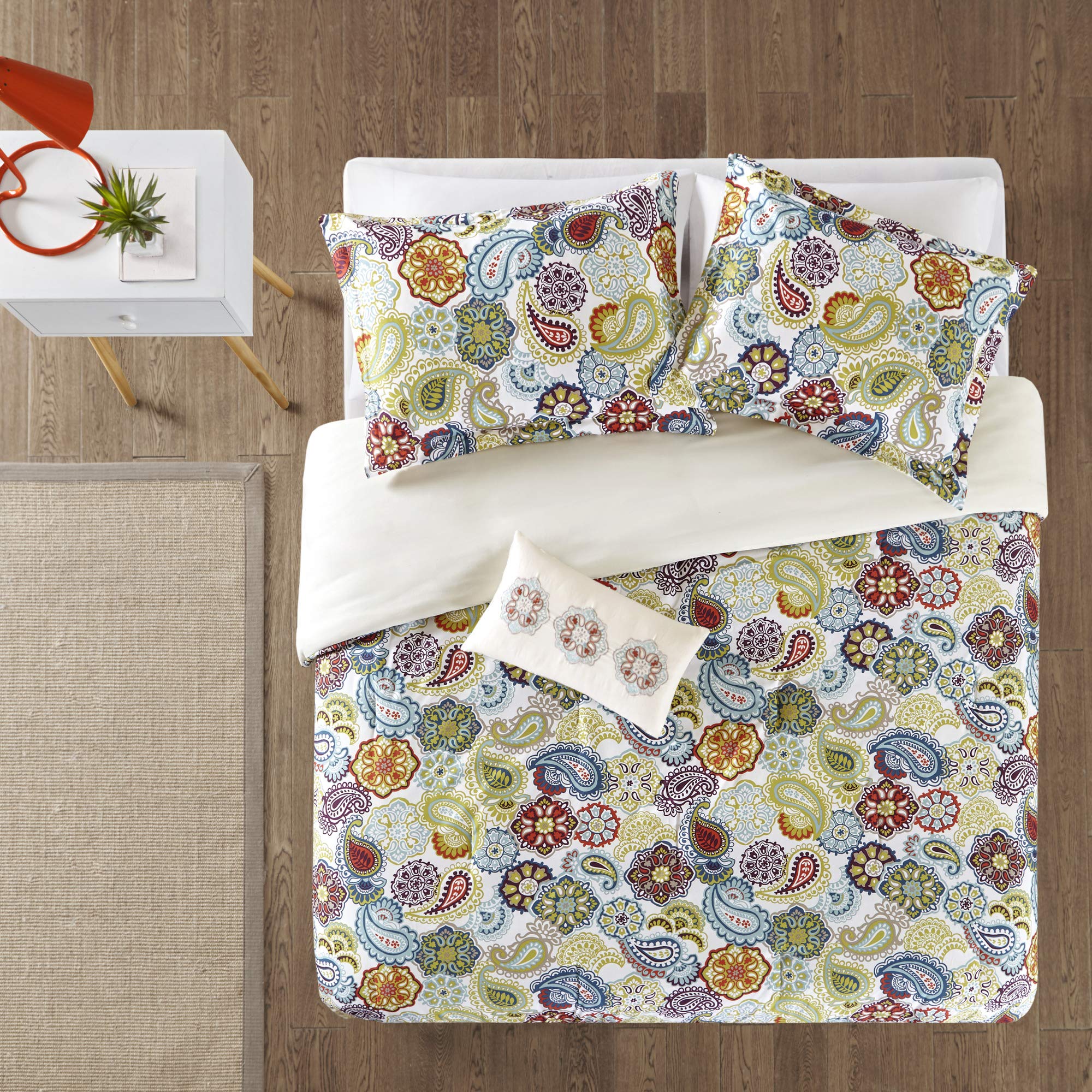 MIZONE KIDS Set Copripiumino Reversibile Per Bambini, Nash, Con Motivo Camion, Poliestere Spazzolato, Bluestand, Include Cuscino Decorativo, Taglia Interno/Regina - 2