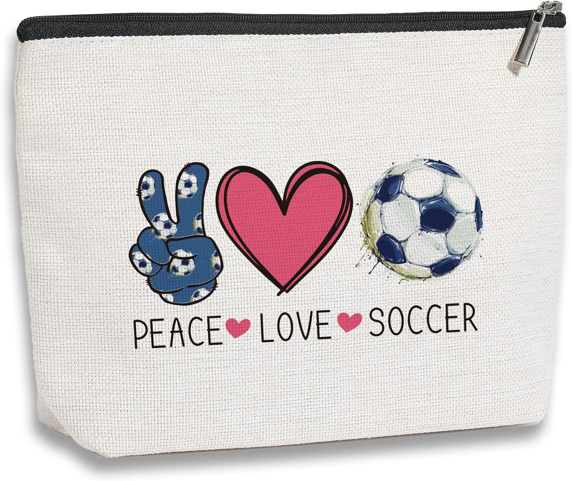 Pouch Bag Inspirational Gifts for Women Birthday Gift for Coach Best Friend Sister Daughter Makeup Bag, soccer
