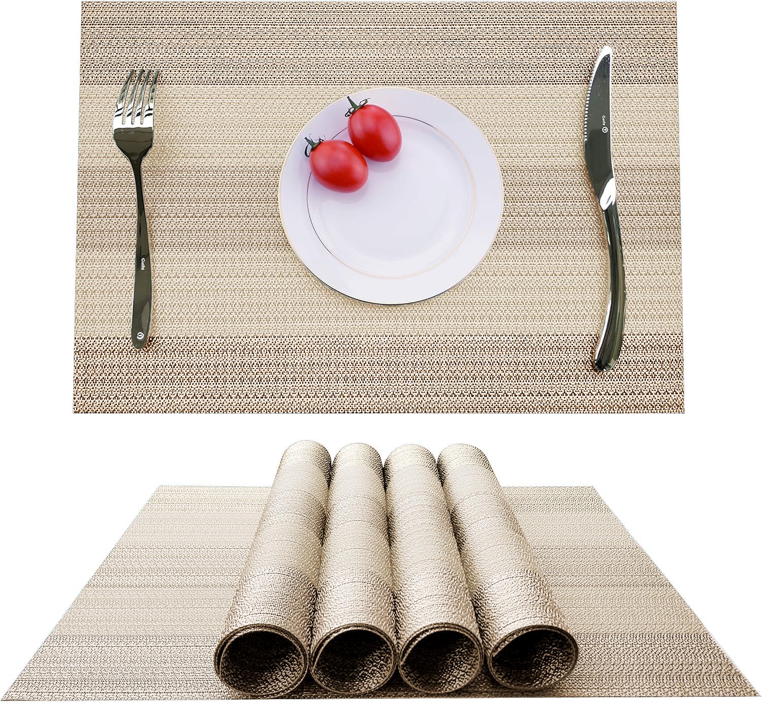 Tovaglietta in Pelle PU Set di 4 Tovagliette Ecopelle Lavabile Impermeabili Resistente al Calore per Cucina Domestica Ristoranti e Hotel 43cm x 30cm Nero
