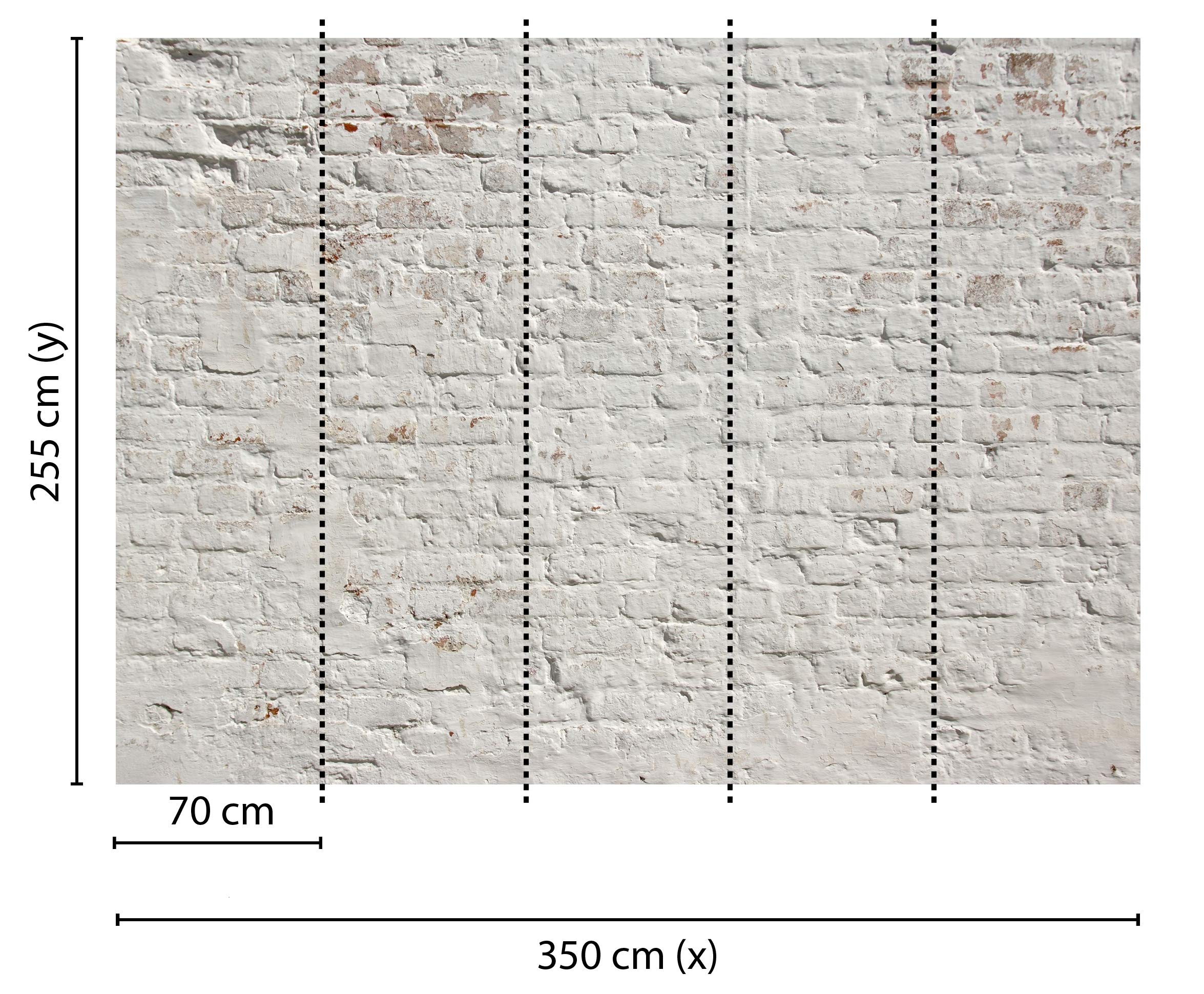 Livingwalls Vliestapete - Tapete Mauer Steinoptik in Weiß, Grau und Grau - Wandtapete für verschiedene Räume - Wandbild XXL 350 x 255 cm