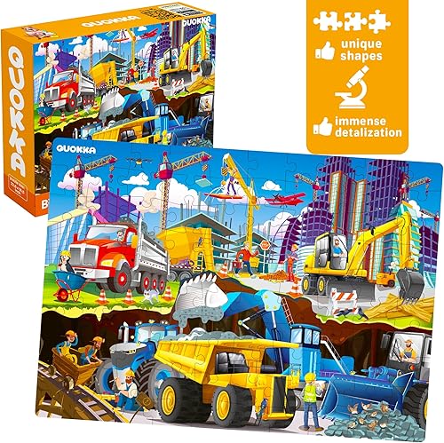 Miniatura 3 de QUOKKA Rompecabezas de 100 piezas para niños de 4 a 6 años - 3 rompecabezas de piso para niños pequeños de 3 a 5 años - Juguete para aprender