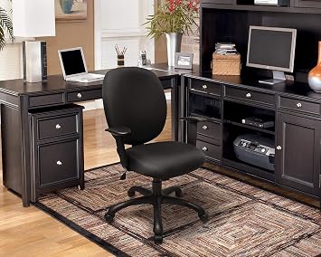 American Furniture Classics OS Home and Office Rolling Adjustable Height and Seat Tilt Task Chair, Grey and Black
