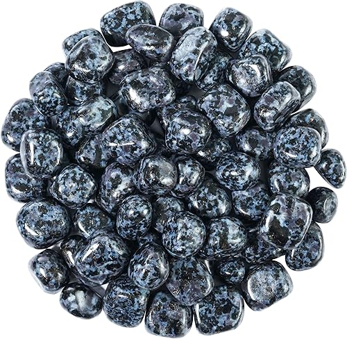 BEZAVO Indigo Gabbro - Piedras pulidas y cristales pulidos a granel, colección de rocas, relleno de jarrón con cristales curativos para reiki,