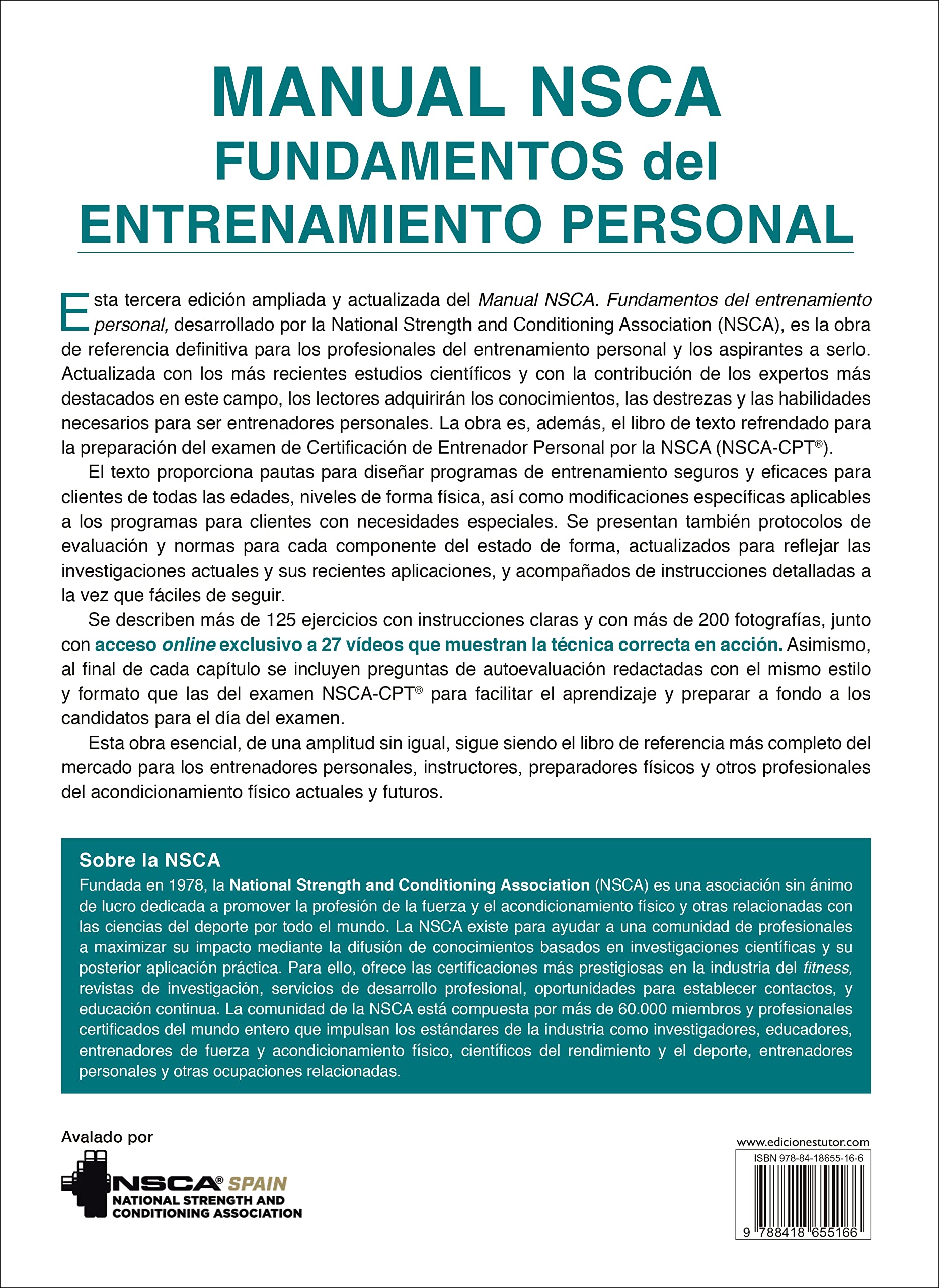 Manual NSCA. Fundamentos del entrenamiento personal. Tercera edición (SIN COLECCION)